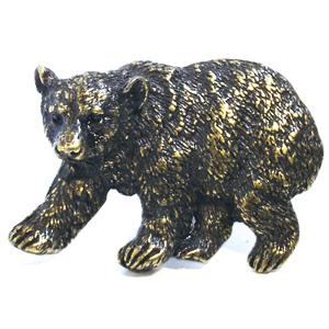 Emenee OR373-ABB Premier Collection Bear 2-1/8 inch x 1-1/2 inch in Antique Bright Brass Wild Things Series